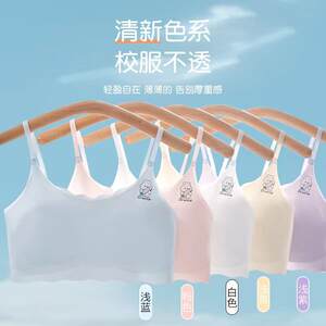 
[An instant discount of 50% when placing an order] New style ice silk primary school girl underwear, girly style children's bra fixed cup first level