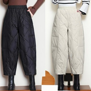 
Pants for women 2024 autumn and winter new hot style nine-point harem pants high waist slimming light down cotton versatile casual