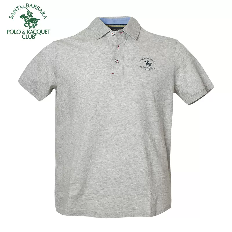 圣大保罗男装商务短袖t恤纯棉净色翻领休闲修身polo衫