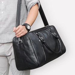 Genuine Leather Handbag, First-Layer Cowhide Men's Bag, Backpack, Hand-Held Crossbody Bag, Short-Distance Travel Bag, Business Trip, Large Capacity Business