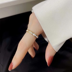 Gypsophila Ring Female Design Couple Pair Ring Full Of Diamond Titanium Steel Female Cold Fashion Starlight Index Finger Ring