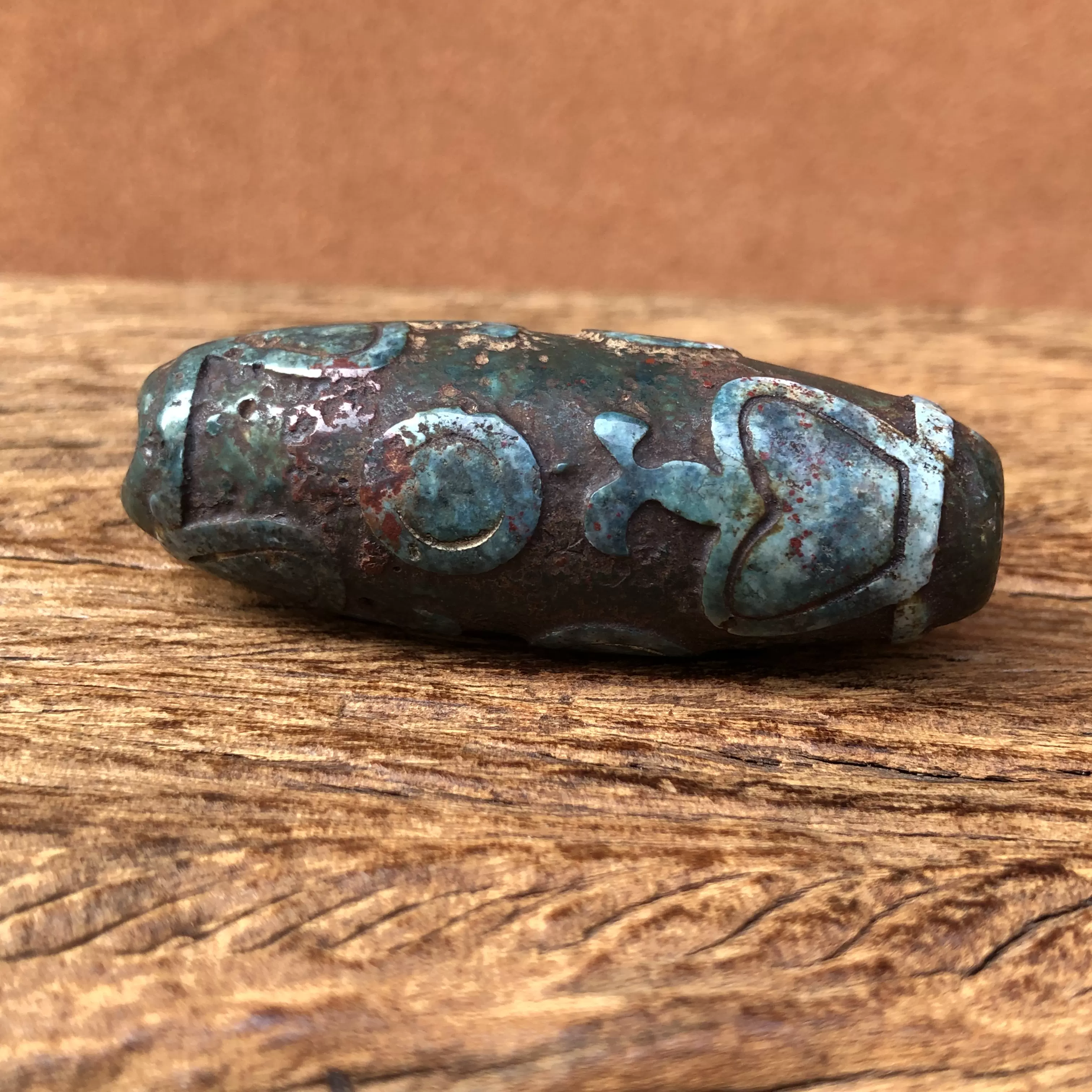 藏傳佛教古天珠收藏AA級九眼頁巖佛眼天珠頸飾