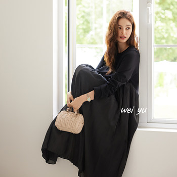 
Plus size women's patchwork puffy dress