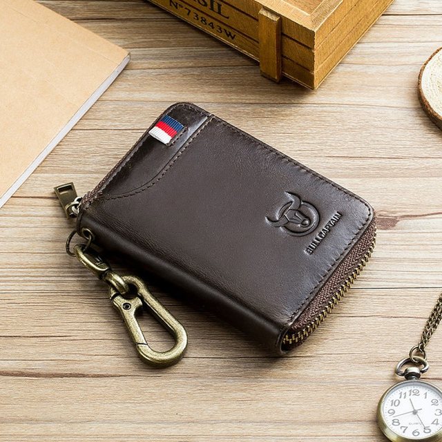 Captain Niu leather key bag men's access control card holder large ...