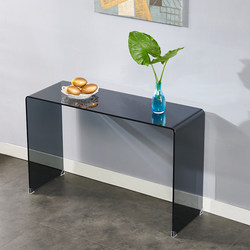 Modern Minimalist Ultra-Narrow Entryway Console Table Against the Wall, Nordic Style Foyer Glass Console Table