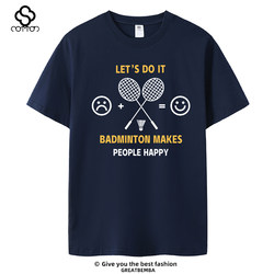 Spring and Summer New Badminton Short-Sleeved Cultural Shirts, Badminton T-Shirts, Badminton Casual Team-Building Large Size for Men and Women