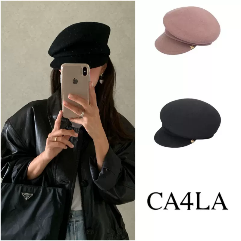 日本代购CA4LA鸭舌帽女章若楠fever同款羊毛呢SOMEWHERE报童帽子-Taobao