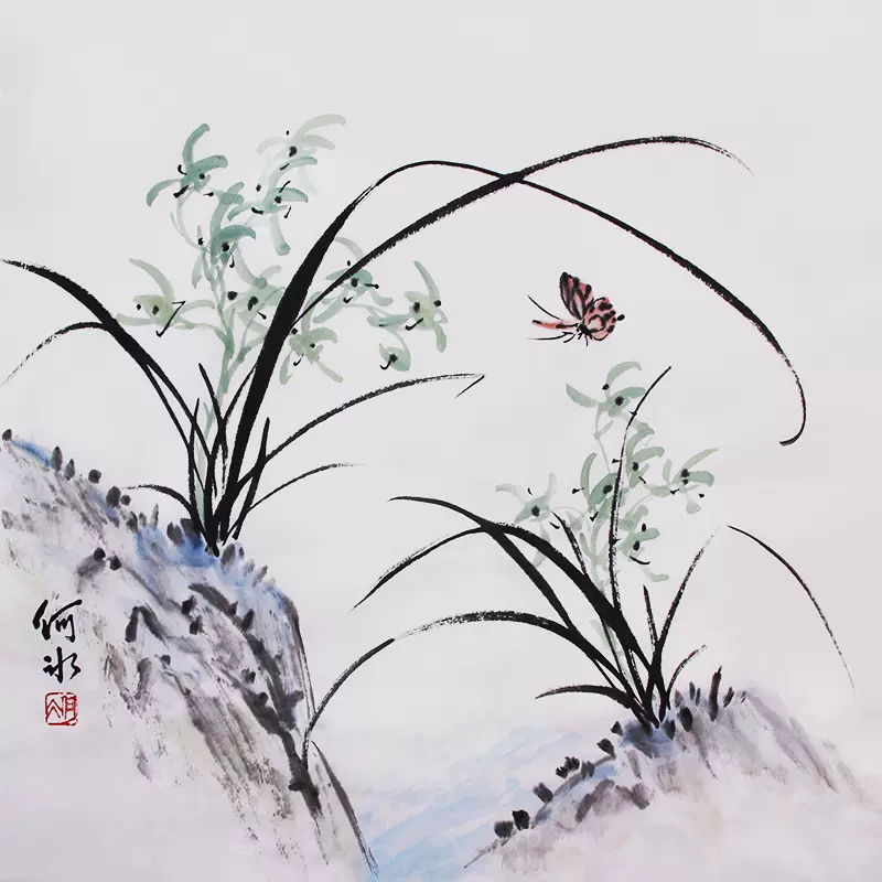 A*送料無料*手描き 原画 紙本 墨彩（白蘭花）落款印有 お買い得商品】手漉き画仙紙 白蘭 全紙 100枚 - 書道用品、墨