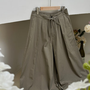 
Freestyle plus style lace-up wide-leg trousers pear-shaped trousers