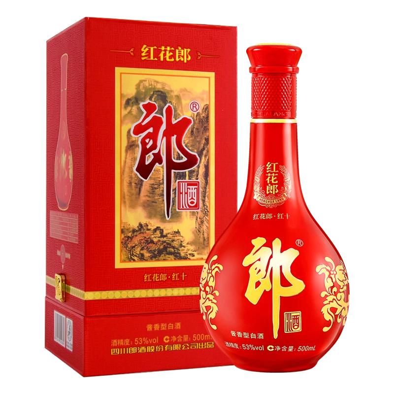 郎酒红花郎红十53度白酒500ml/瓶