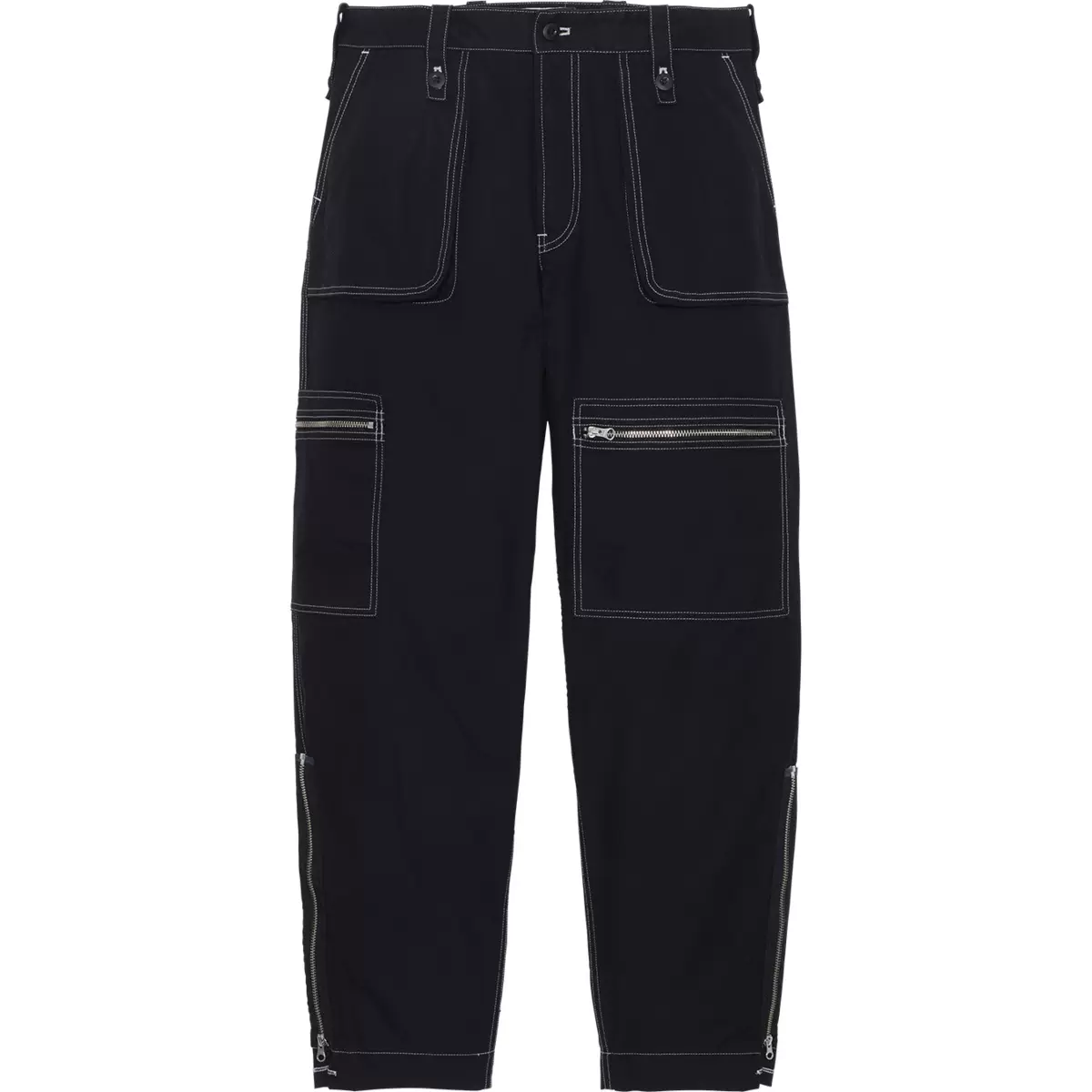 代购】C.E CAVEMPT 23SS YOSSARIAN PANTS #5 BLACK 拉链休闲裤-Taobao