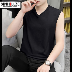 
Modal cotton fitness vest men's 2026 summer ice silk trendy sports vest outer sleeveless t-shirt undershirt