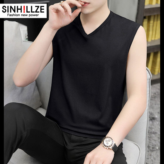 
Modal cotton fitness vest men's 2026 summer ice silk trendy sports vest outer sleeveless t-shirt undershirt