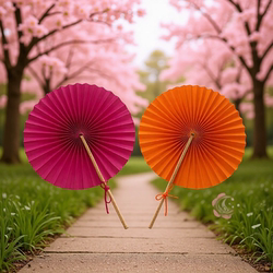 Windmill Fan, Foreign Trade Advertising Folding Fan, Wooden Handle Paper Fan, Travel Fan, Cultural and Creative Fan, Round Fan, Folding Advertising Fan, Wholesale Price