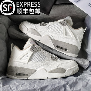
aj4 Oreo men's shoes official authentic 2025 new official sports basketball casual high-top shoes for women