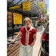 Lao Zhang and Xiaopang PONGKIKI Right-angle Shoulder God T-shirt for Women Large Size Summer Skin-friendly Breathable Ice-Sensory Short-Sleeve Top

