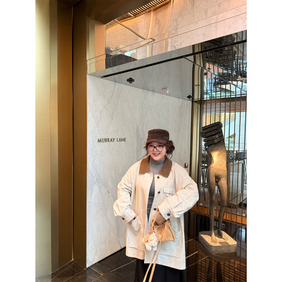 
Lao Zhang and Xiao Pang PONGKIKI Barn style washed retro quilted windbreaker jacket women's large size casual jacket autumn