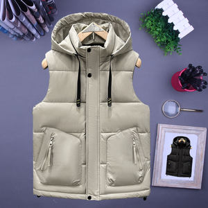
Men and women autumn and winter vest down cotton trendy hooded vest thickened warm vest casual horse clip sleeveless jacket
