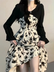 Tea Break French-Style Dress Two-Piece Set, High-End Lily of the Valley Long Dress, Floral Dress for Women, 2026 Spring New Style