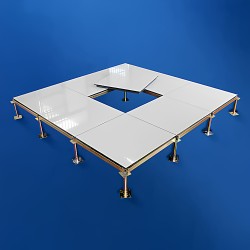 Ceramic Surface All-Steel Anti-Static Floor 600 600 Computer Room Frame Empty Movable Pvc Anti-Static Floor Edgeless Tiles