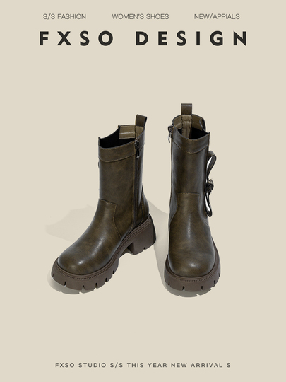 Fxso Women's Leather Chelsea Boots - Square Lane - Winter 2023 Fxso Women's Leather Chelsea Boots - Square Lane - Winter 2023