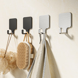 Stainless steel hook strong load-bearing adhesive coat hook kitchen bathroom door behind the room wall hanging seamless adhesive hook storage