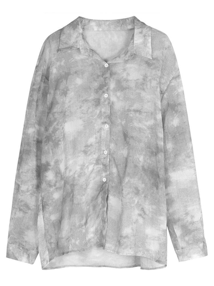Tiedye Hong Kong style shirt for women spring and summer 2024 new