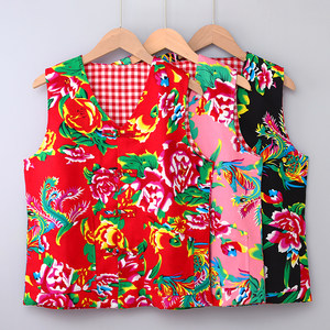 Northeast large floral vest for men and women casual versatile spring and summer thin horse floral vest ethnic style shoulder
