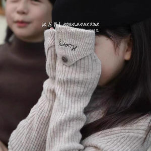 Korean children's clothing girls middle collar knitted sweater 2025 autumn and winter children's slim base shirt boys' inner knitted sweater