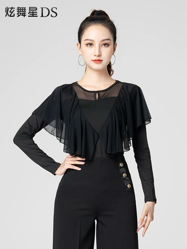 Современный танец -TOP New Latin Dance Service Design Sense Consed Dance Drange Walls Женская одежда танцевальная куртка