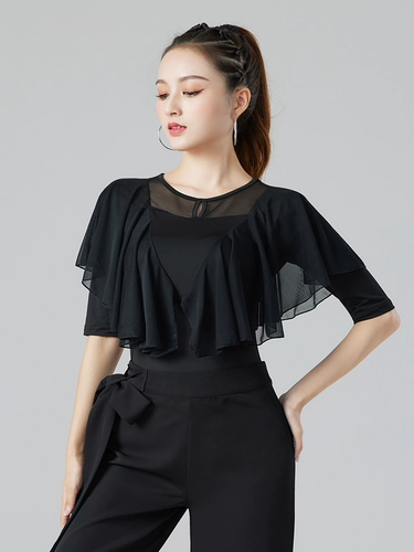 Современный танец -TOP New Latin Dance Service Design Sense Consed Dance Drange Walls Женская одежда танцевальная куртка