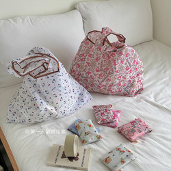 Foldable Portable Large Cartoon Lightweight Shopping Bag for Export Supermarkets, Eco-Friendly Bag, Slightly Waterproof Nylon Grocery Bag