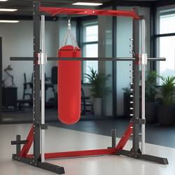 Black King Kong Smith Machine Squat Rack Barbell Men's Multifunctional Fitness Equipment Safe Weightlifting Rack Bench Press Rack