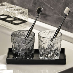 Creative Light Luxury Mouthwash Cup Couple's Toothbrush Cup Set Glass Dental Cup Toothbrush Cup Home High-End