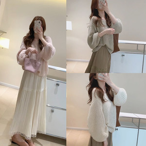 
KD31 light Korean style sleeve mixed color lazy sweater