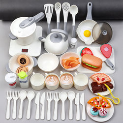 Simulated European-Style Tableware Set Children's Pretend Play Kitchen Toys Baby Cooking Hot Pot Food Fruit Cutting Fun