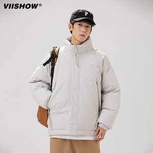 
VISHOW cotton jacket for men in winter new loose and versatile fashion brand couple cotton jacket thickened warm lining jacket