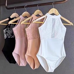 Children's Dance Clothes, Girls' Practice Clothes, Ballet New Flocked Halter Gymnastics Clothes, Dance Body Elastic Chinese Dance