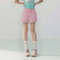 American-Style Polka Dot Casual Shorts for Women, Summer Sports Elastic Waist Drawstring Loose A-Line Hot Pants, Casual Three-Quarter Pants