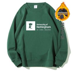 Nottingham University Thick Fleece Sweatshirt Souvenir Graduation Keepsake Clothing School Uniform Nottingham%