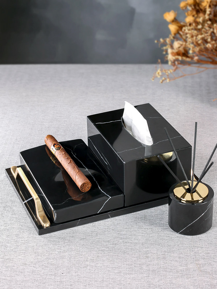 大理石調シガー用灰皿 / シガーカッター & おまけ /アッシュトレイ