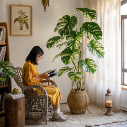 Simulated Green Plant Monstera Balcony Large Plant Bonsai Living Room Office Indoor Floor-Standing Artificial Tree Decorative Ornaments