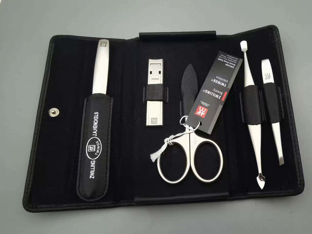 독일 ZWILLING 초박형 매미 손톱깎이 세트 5피스 매니큐어 세트 코 머리 깎기 스테인레스 스틸 도구 펜치-