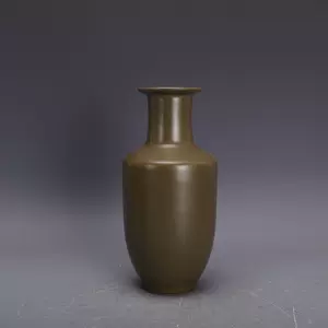中国 雍正年製款 茶葉末釉 窯変瓶 唐木台・時代箱付 G R4191B