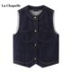 La Chapelle vintage denim vest for women in spring casual style layered sleeveless vest top
