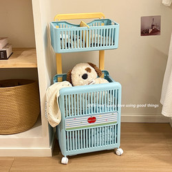 Dirty Laundry Cart with Double-Layer Partitioned Storage Basket, Foldable Laundry Basket with Wheels for Home Use, Bathroom Clothes Organizer