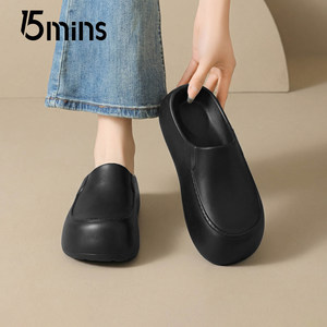 
15mins black Baotou slippers for women 2026 new summer thick-soled slip-on casual versatile outdoor beach shoes