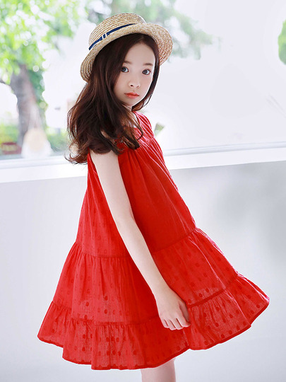 Girls Summer Cotton Dress - Korean Style Princess Sundress
