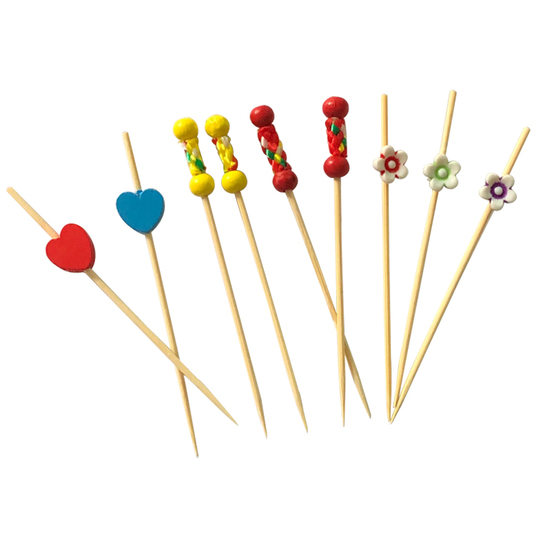 Scobitori de Bambus cu Fructe - Scobitori Decorative de 9cm
