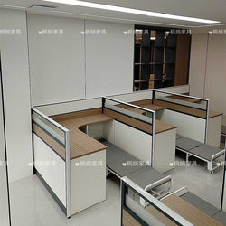 Guangdong High-End Folding Nap Bed Cabinet with Screen Workstation for Four Staff Members Corner Computer Desk Foshan Shenzhen Hong Kong